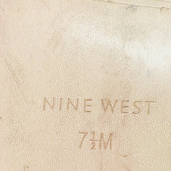 Nine West Burgundy Brown Leather Side Zip Fold Over Lace Back Heel Boots I140 - Picture 9 of 11